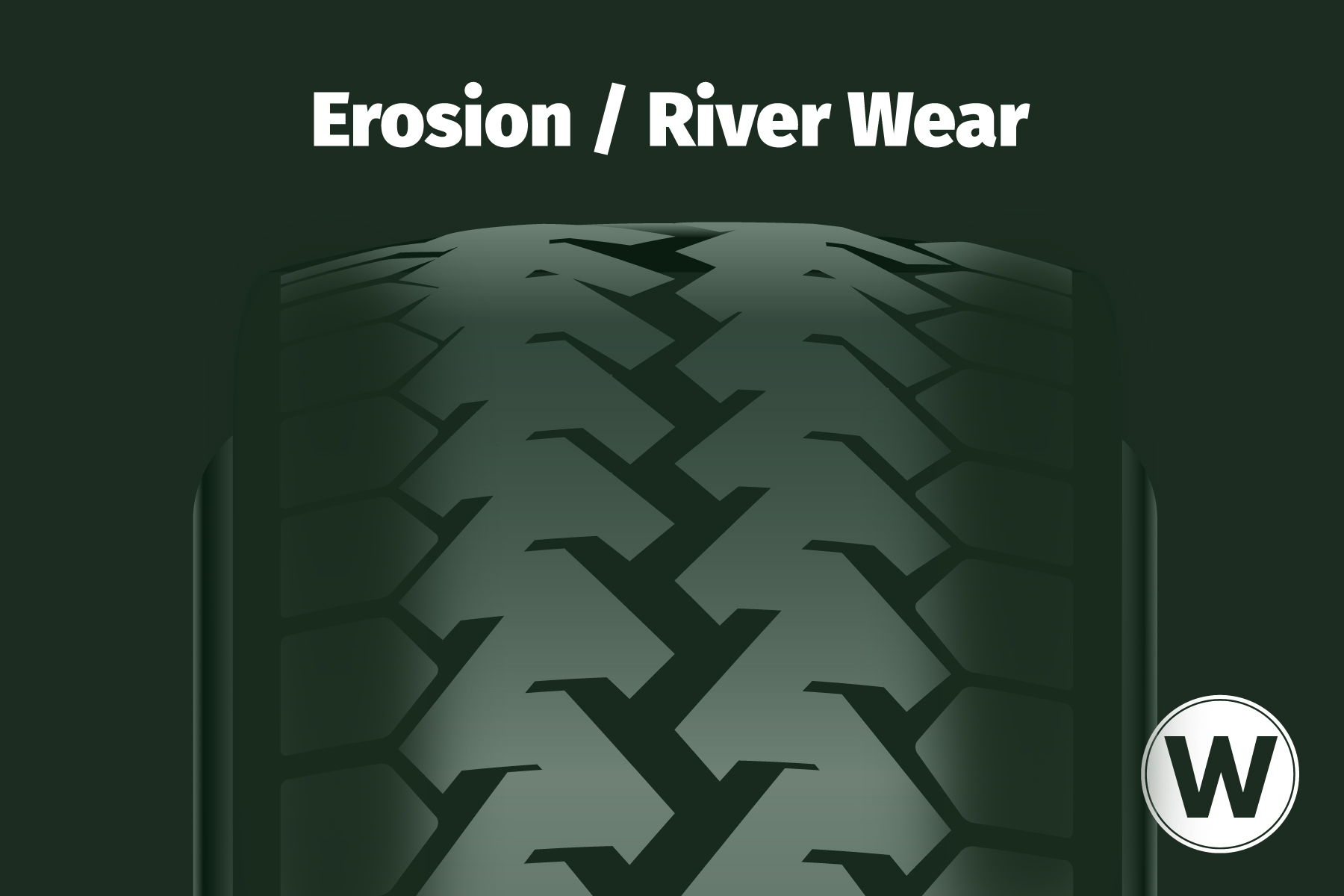 A wear pattern diagram that shows where to find erosion/river wear on your commercial steer tires.