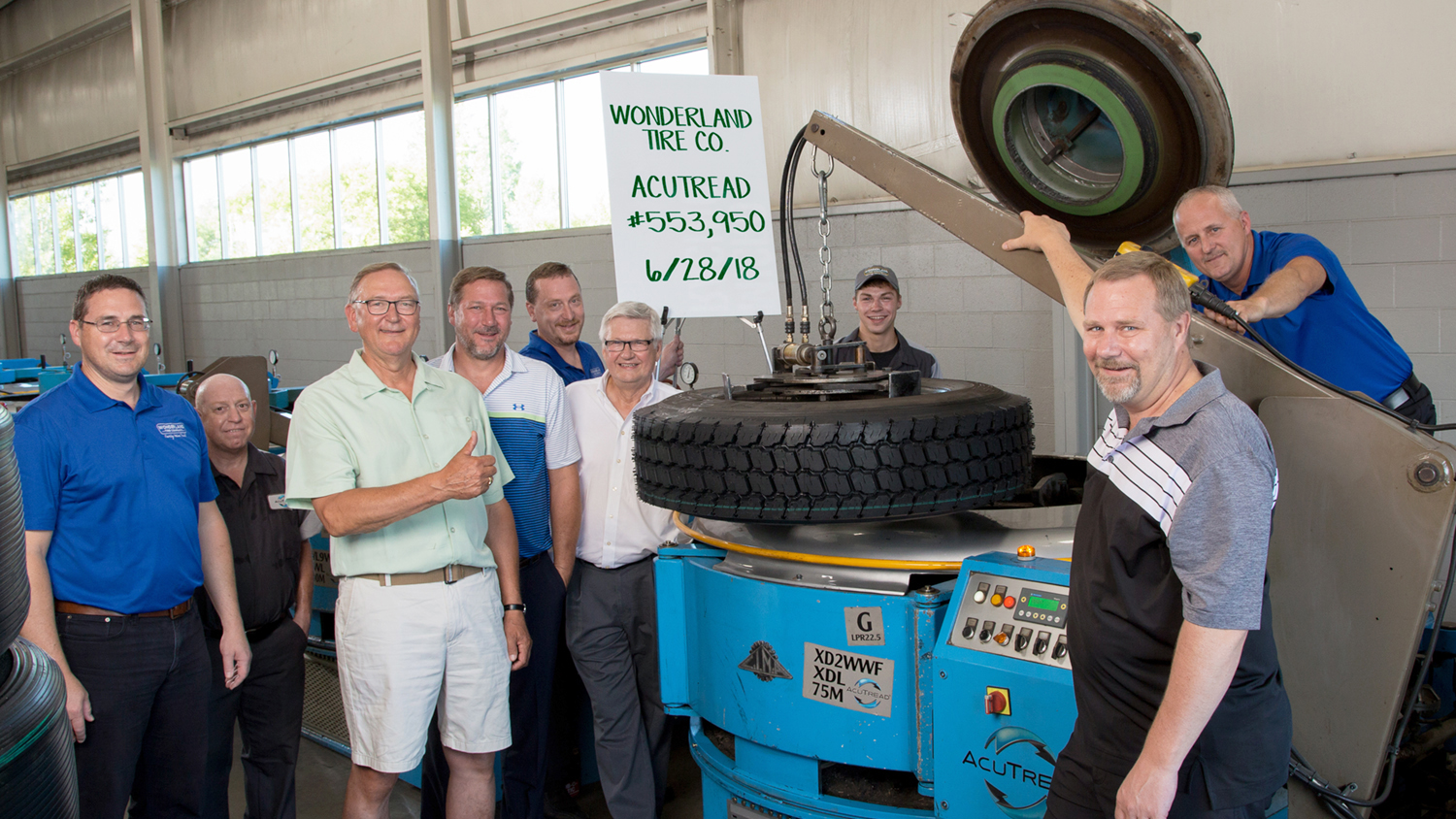 Wonderland Tire celebrated the production of their 553,950th AcuTread Tire on June 28, 2018.